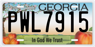 GA license plate PWL7915