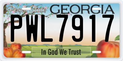 GA license plate PWL7917