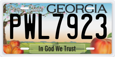 GA license plate PWL7923