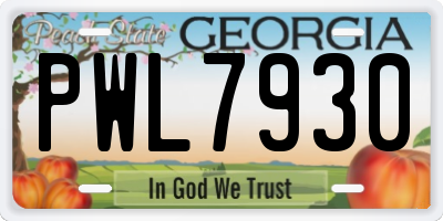 GA license plate PWL7930