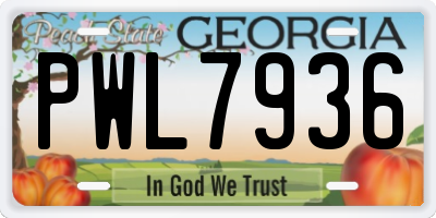 GA license plate PWL7936
