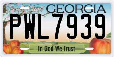 GA license plate PWL7939