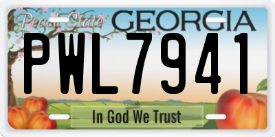GA license plate PWL7941