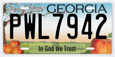 GA license plate PWL7942