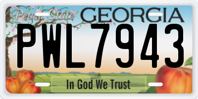 GA license plate PWL7943