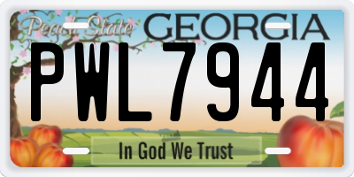 GA license plate PWL7944