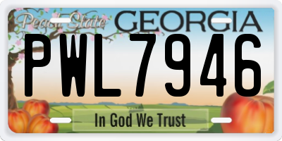 GA license plate PWL7946