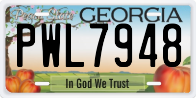 GA license plate PWL7948