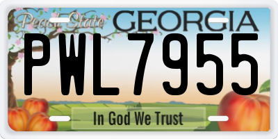 GA license plate PWL7955