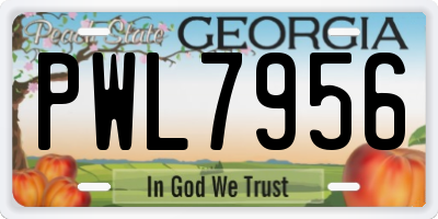 GA license plate PWL7956