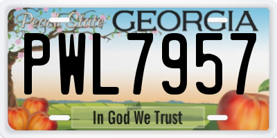 GA license plate PWL7957