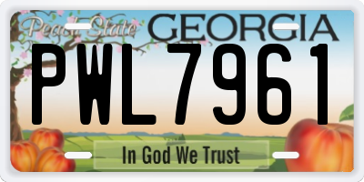 GA license plate PWL7961