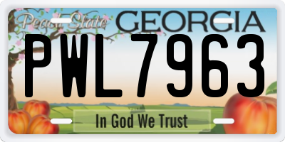 GA license plate PWL7963