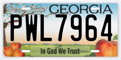 GA license plate PWL7964