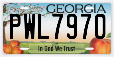 GA license plate PWL7970