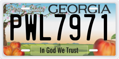 GA license plate PWL7971