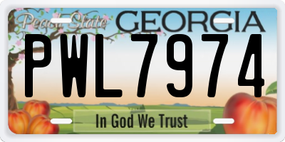 GA license plate PWL7974