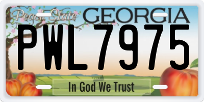 GA license plate PWL7975