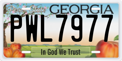 GA license plate PWL7977