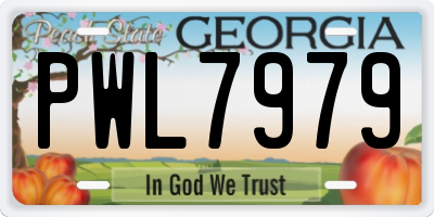 GA license plate PWL7979