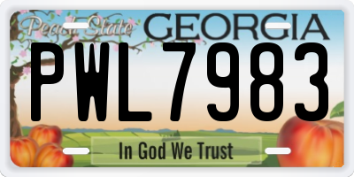 GA license plate PWL7983