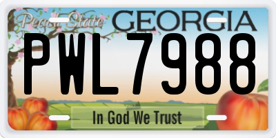 GA license plate PWL7988