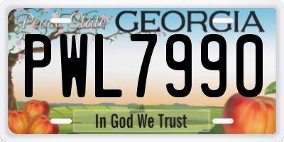 GA license plate PWL7990
