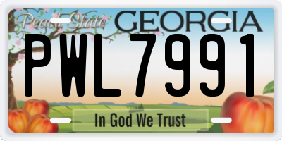 GA license plate PWL7991