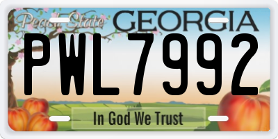 GA license plate PWL7992