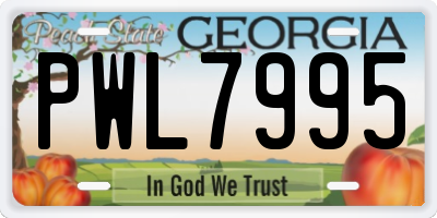 GA license plate PWL7995