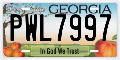 GA license plate PWL7997