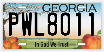 GA license plate PWL8011