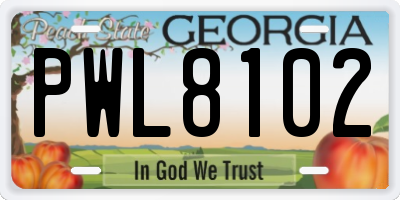 GA license plate PWL8102