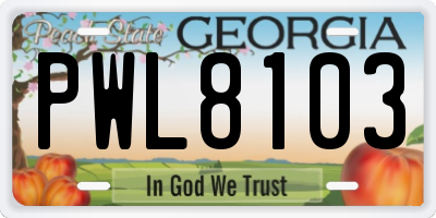 GA license plate PWL8103