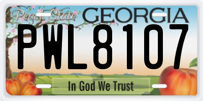 GA license plate PWL8107