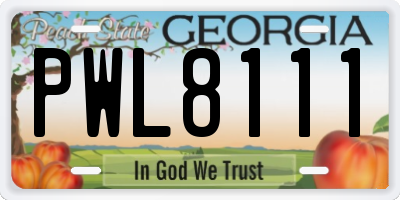 GA license plate PWL8111
