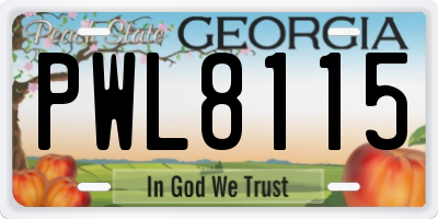 GA license plate PWL8115