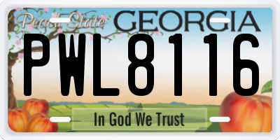 GA license plate PWL8116