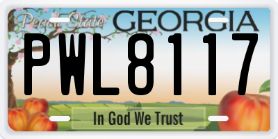 GA license plate PWL8117