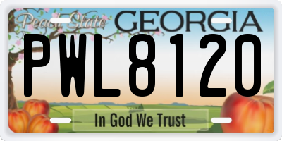 GA license plate PWL8120