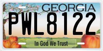 GA license plate PWL8122