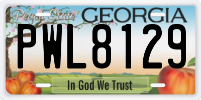 GA license plate PWL8129