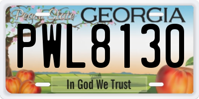 GA license plate PWL8130