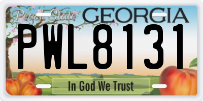 GA license plate PWL8131