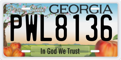 GA license plate PWL8136