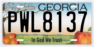 GA license plate PWL8137