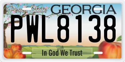 GA license plate PWL8138