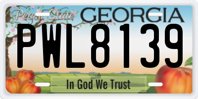GA license plate PWL8139