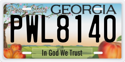 GA license plate PWL8140