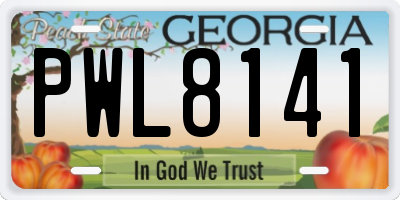 GA license plate PWL8141